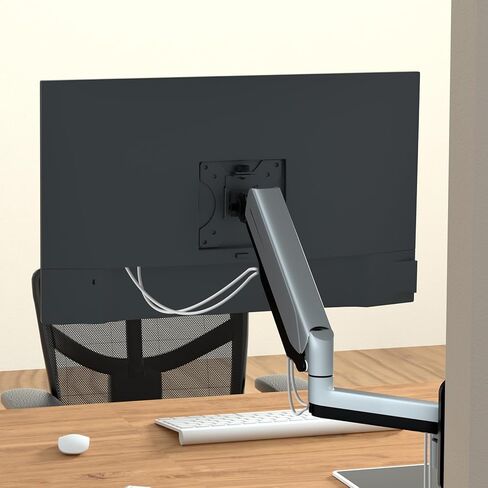 حامل شاشة مزدوج على الحائط، ذراع شاشة حائط زنبركي غازي للشاشات المسطحة/المنحنية مقاس 17 إلى 32 بوصة، كل منها يحمل ما يصل إلى 19.8 رطلًا، حامل شاشة VESA قابل للتعديل ودوار الحركة بالكامل in Kuwait