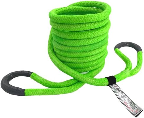 Made in USA - RimSling Spliced Eye Ultimate Kinetic Recovery Rope - Heavy Duty Offroad Tow Rope for Truck, Car, Jeep, UTV, ATV, Class 8, Tractors and More (Safety Green, 1" x 30FT) in Saudi Arabia