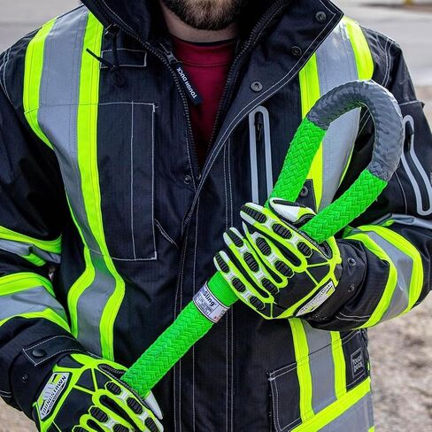 Made in USA - RimSling Spliced Eye Ultimate Kinetic Recovery Rope - Heavy Duty Offroad Tow Rope for Truck, Car, Jeep, UTV, ATV, Class 8, Tractors and More (Safety Green, 1" x 30FT) in Saudi Arabia