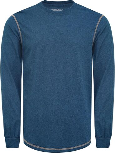 TICOMELA FR Shirts for Men 4oz Lightweight Flame Resistant Crewneck T-Shirts 100% Cotton Fire Retardant Henley Shirts in Saudi Arabia