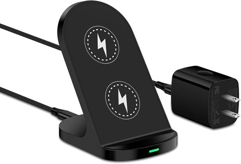 محطة شحن لاسلكية من سامسونج، حامل شاحن لاسلكي سريع للمكتب بقدرة 15 وات مع محول QC لهاتف Samsung Galaxy S24 Ultra S23 S22 S21 S20، iPhone 15/15 Pro/Pro Max/Plus/14/13/12/SE، Google Pixel 8 Pro/7a/ 7 in Kuwait