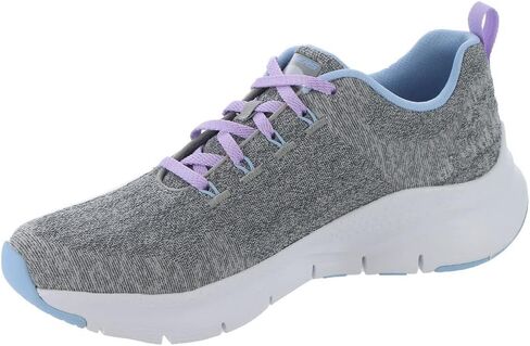 حذاء Skechers النسائي المريح المموج باللون الفحمي اللافندر، 8.5 in Saudi Arabia