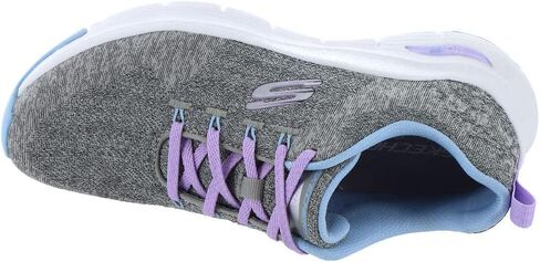حذاء Skechers النسائي المريح المموج باللون الفحمي اللافندر، 8.5 in Saudi Arabia