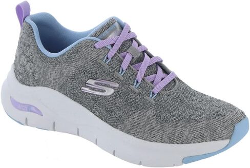 حذاء Skechers النسائي المريح المموج باللون الفحمي اللافندر، 8.5 in Saudi Arabia