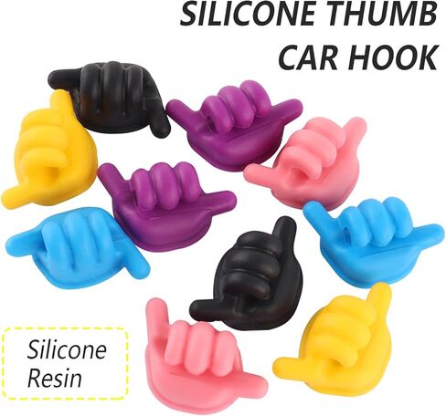 طقم خطافات سيارة صغيرة 10 قطع، خطافات إبهام مضحكة لتنظيم السيارة على لوحة القيادة وباب السيارة في كل مكان، حامل مفاتيح السيارة متعدد الأغراض، حامل قناع للسيارة، منظم كابل USB in Kuwait