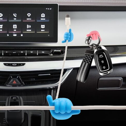 طقم خطافات سيارة صغيرة 10 قطع، خطافات إبهام مضحكة لتنظيم السيارة على لوحة القيادة وباب السيارة في كل مكان، حامل مفاتيح السيارة متعدد الأغراض، حامل قناع للسيارة، منظم كابل USB in Kuwait