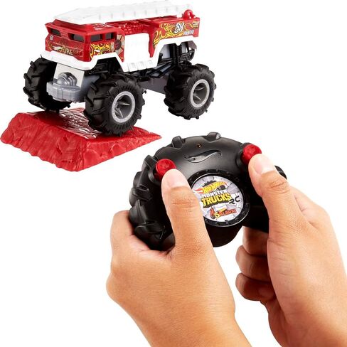 Hot Wheels RC Monster Trucks HW 5-Alarm 1:24 Scale, Remote-Control Vehicle with All-Terrain Tires & All-Wheel Drive, Toy for Kids 4 Years Old & Up in Saudi Arabia