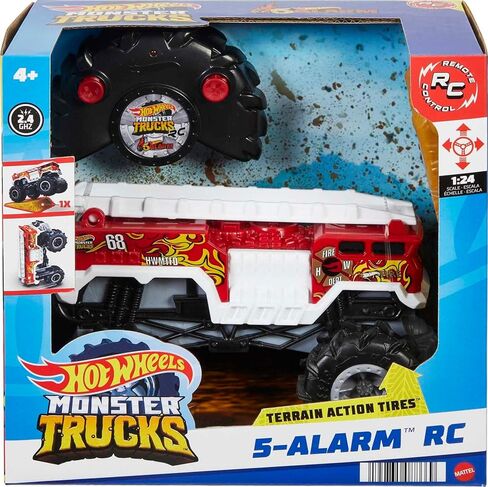 Hot Wheels RC Monster Trucks HW 5-Alarm 1:24 Scale, Remote-Control Vehicle with All-Terrain Tires & All-Wheel Drive, Toy for Kids 4 Years Old & Up in Saudi Arabia
