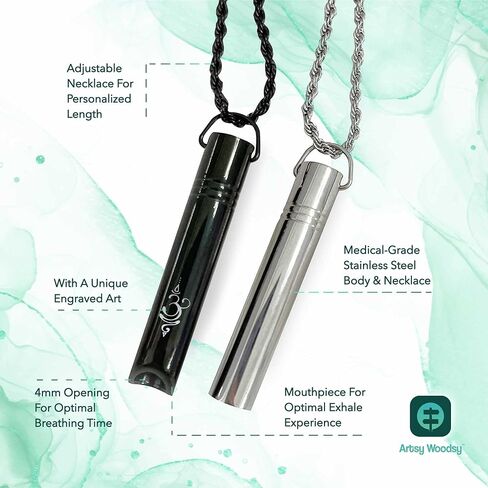 Artsy Woodsy Anxiety Relief Whistle Necklace, Stress Relief Pendant, Mindfulness Deep Breathing Tool, Natural Anxiety Relief, Meditation Jewelry, Relaxation Calming Down, Slowing Breath in Saudi Arabia