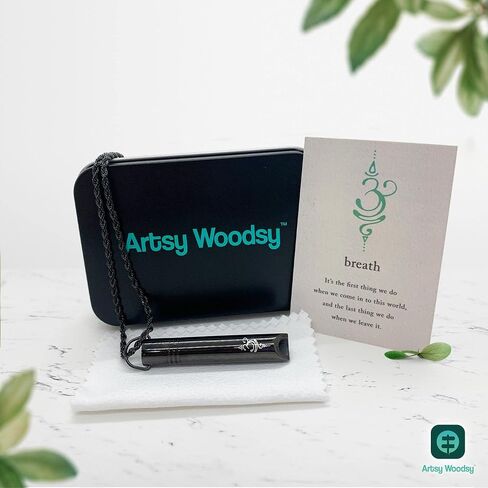 Artsy Woodsy Anxiety Relief Whistle Necklace, Stress Relief Pendant, Mindfulness Deep Breathing Tool, Natural Anxiety Relief, Meditation Jewelry, Relaxation Calming Down, Slowing Breath in Saudi Arabia