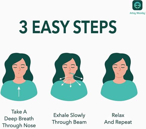 قلادة صافرة لتخفيف القلق من آرتسي وودسي، قلادة لتخفيف التوتر، أداة التنفس العميق الذهن، تخفيف القلق الطبيعي، مجوهرات التأمل، تهدئة الاسترخاء، إبطاء التنفس in Kuwait