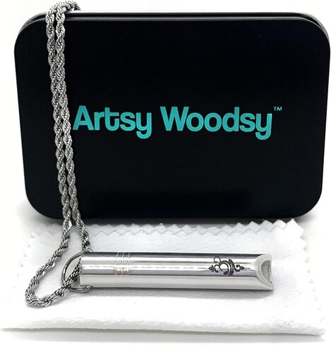 قلادة صافرة لتخفيف القلق من آرتسي وودسي، قلادة لتخفيف التوتر، أداة التنفس العميق الذهن، تخفيف القلق الطبيعي، مجوهرات التأمل، تهدئة الاسترخاء، إبطاء التنفس in Kuwait