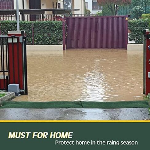 2 Pcs Water Activated Barrier 17 ft x 6.5 Inch Flood Barrier for Home Sandless Sand Bags Reusable Absorbent Flood Prevention Barrier for Garage Door Basement Protection in Saudi Arabia