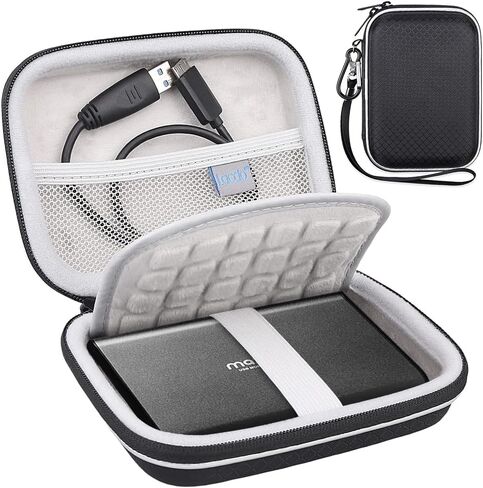حقيبة حمل القرص الصلب Lacdo لمحرك الأقراص الصلبة الخارجي Maxone Ultra Slim Portable HDD USB 3.0 160GB 250GB 320GB 500GB 1TB 2TB EVA حقيبة سفر واقية مضادة للصدمات، أسود in Saudi Arabia