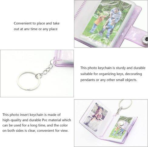 RIIEYOCA 4 Pack 2 inch Mini Small Photo Album, 2 inch 1 inch Photo Storage with Keychain 20 Pockets, Used to Store our Precious Friendship, Birthday Anniversary Valentine Wedding Gift，Kids Gift in Saudi Arabia