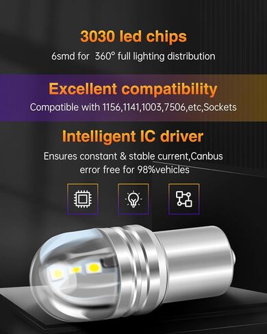 LUYED 1200 لومن 7440 7443 LED لمبة ضوء الفرامل 7441 7444 T20 W21W استبدال مصابيح LED للنسخ الاحتياطي الذيل الفرامل بدوره إشارة أضواء وقوف السيارات، زينون الأبيض، حزمة من 2 in Kuwait