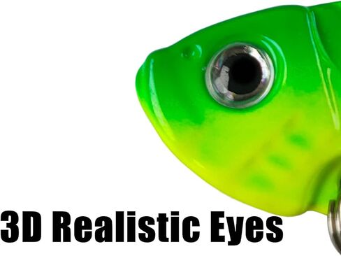 KOOLIYA 7 Pcs Different Sizes Fishing Lures Hard Bait Metal Blade Lure VIB Lure Topwater Lure, with Treble Hook Lipless Crankbait for Bass Trout Walleye Redfish Fishing in Kuwait