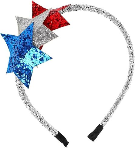 الرابع من يوليو عقال يوم الاستقلال العصابات الشعر الحزب الوطني إكسسوارات الشعر سباركلي الأحمر الأبيض الأزرق ستار الشعر هوب للنساء الفتيات الأمريكية يوم الذكرى زينة الحفلات لوازم 1 قطعة in Kuwait