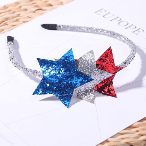 الرابع من يوليو عقال يوم الاستقلال العصابات الشعر الحزب الوطني إكسسوارات الشعر سباركلي الأحمر الأبيض الأزرق ستار الشعر هوب للنساء الفتيات الأمريكية يوم الذكرى زينة الحفلات لوازم 1 قطعة in Kuwait