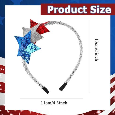 الرابع من يوليو عقال يوم الاستقلال العصابات الشعر الحزب الوطني إكسسوارات الشعر سباركلي الأحمر الأبيض الأزرق ستار الشعر هوب للنساء الفتيات الأمريكية يوم الذكرى زينة الحفلات لوازم 1 قطعة in Kuwait