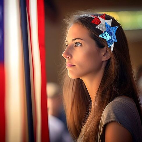 الرابع من يوليو عقال يوم الاستقلال العصابات الشعر الحزب الوطني إكسسوارات الشعر سباركلي الأحمر الأبيض الأزرق ستار الشعر هوب للنساء الفتيات الأمريكية يوم الذكرى زينة الحفلات لوازم 1 قطعة in Kuwait