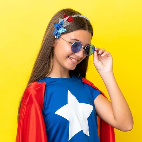 الرابع من يوليو عقال يوم الاستقلال العصابات الشعر الحزب الوطني إكسسوارات الشعر سباركلي الأحمر الأبيض الأزرق ستار الشعر هوب للنساء الفتيات الأمريكية يوم الذكرى زينة الحفلات لوازم 1 قطعة in Kuwait