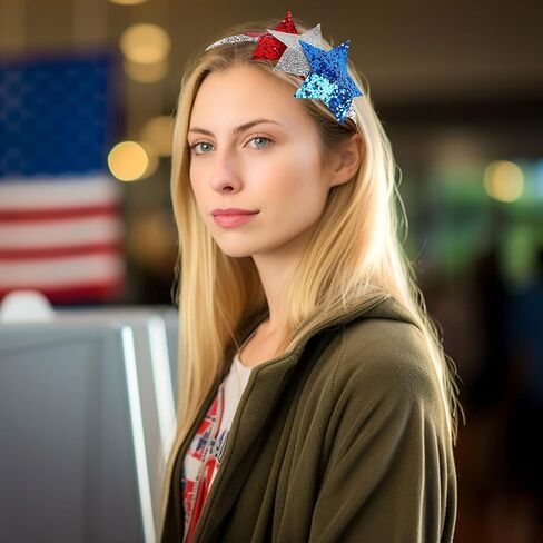 الرابع من يوليو عقال يوم الاستقلال العصابات الشعر الحزب الوطني إكسسوارات الشعر سباركلي الأحمر الأبيض الأزرق ستار الشعر هوب للنساء الفتيات الأمريكية يوم الذكرى زينة الحفلات لوازم 1 قطعة in Kuwait