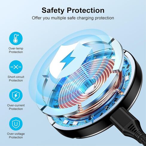 شاحن لاسلكي مغناطيسي Samsung S24 Mag-Safe لهاتف iPhone 15/14/13/12، حامل / وسادة شحن لاسلكية مغناطيسية مع محول PD 20W USB C لجهاز Galaxy S24 Ultra/S23/S22/S21/Z Flip 5، Motorola Edge 2023 in Kuwait