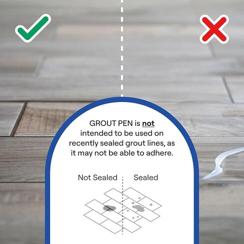 Grout Pen Cream Tile Paint Marker: Waterproof Grout Paint Pen, Tile Grout Colorant and Sealer Pen for Bathroom, Shower, Kitchen, More - Cream, Wide 15mm Tip (20mL) in Saudi Arabia