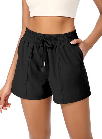 ODODOS Stretch Woven Athletic Shorts for Women High Waist Summer Lightweight Casual Shorts with Pockets in Saudi Arabia