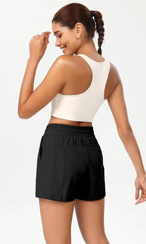 ODODOS Stretch Woven Athletic Shorts for Women High Waist Summer Lightweight Casual Shorts with Pockets in Saudi Arabia