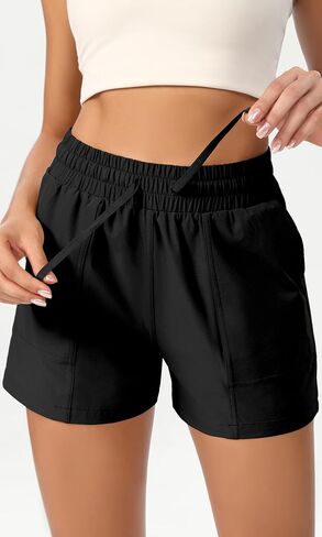 ODODOS Stretch Woven Athletic Shorts for Women High Waist Summer Lightweight Casual Shorts with Pockets in Saudi Arabia