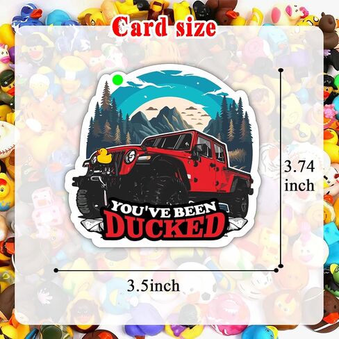 Duck Duck Tags, You 've Been Ducked Card, Duck Duck Ducking Game Card, Car Duck Tags for Rubber Ducks Design with Round Hole and Rubber Bands 35Pack Set (Blue-7FD230) in Kuwait