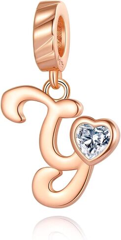 925 Sterling Silver Letter Charms A~Z Dangle Alphabet fit for Bracelet Necklace Valentine's Day Mother's Day Jewelry Gifts for Women Girls in Saudi Arabia