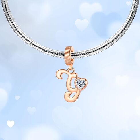 925 Sterling Silver Letter Charms A~Z Dangle Alphabet fit for Bracelet Necklace Valentine's Day Mother's Day Jewelry Gifts for Women Girls in Saudi Arabia