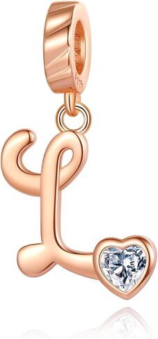 925 Sterling Silver Letter Charms A~Z Dangle Alphabet fit for Bracelet Necklace Valentine's Day Mother's Day Jewelry Gifts for Women Girls in Saudi Arabia