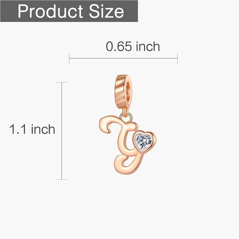 925 Sterling Silver Letter Charms A~Z Dangle Alphabet fit for Bracelet Necklace Valentine's Day Mother's Day Jewelry Gifts for Women Girls in Saudi Arabia