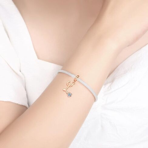 925 Sterling Silver Letter Charms A~Z Dangle Alphabet fit for Bracelet Necklace Valentine's Day Mother's Day Jewelry Gifts for Women Girls in Saudi Arabia