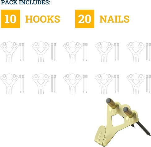 30 lb Picture Hangers, High-Caliber, Reusable, 25 Set Multipurpose Picture Hanging Kit with Nails, Ideal for Wall Art, Frames, Clocks, and Office Decor on Drywall or Wood" in Saudi Arabia