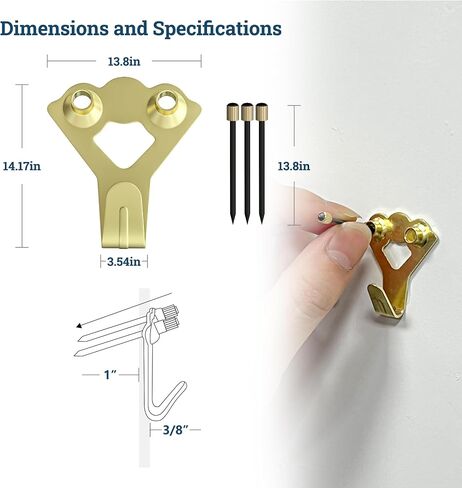 30 lb Picture Hangers, High-Caliber, Reusable, 25 Set Multipurpose Picture Hanging Kit with Nails, Ideal for Wall Art, Frames, Clocks, and Office Decor on Drywall or Wood" in Saudi Arabia