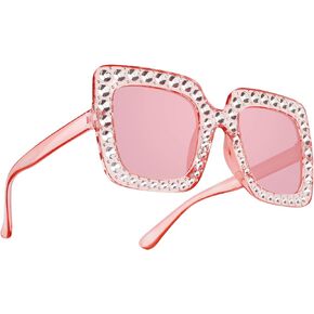 Womens Men Sunglasses Trendy Party Retro Oversized Sunglasses 60,70'S Sunglasses Halloween Square Disco Accessories
