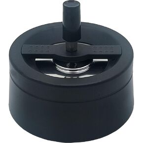Round Windproof Ashtray/Rotary Ashtray Made of Metal, Diameter 12cm (4.7 inches), Colour: Black, Mod. 779-04