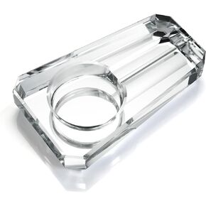 Cigar Ashtray Simple Glass Ashtray with Large Bore Single Slot Suitable for Indoor, Outdoor, Home, Office, Travel Use （Black），Gifts for Men