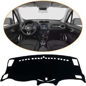 Car Dashboard Cover for Jeep Renegade 2015-2021 Dash Mats Shade Protective Pad(Premium Carpet, Black)