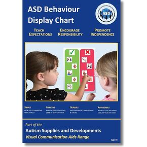 A3 Behavior Chart ABA Therapy Materials – Premium Durable Plastic Display Poster - Preschool Classroom Must Have –-Wipedown Visual Schedule for Kids – Autism Learning Materials (English)