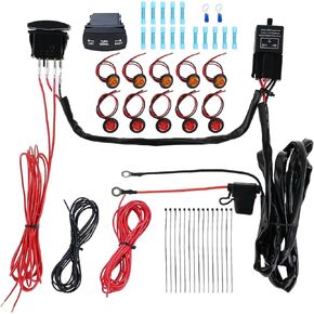 ATV UTV Turn Signal Kit with Turn Signal Rocker Switch Compatible with Polaris RZR Ranger Yamaha Rhino Viking Kawasaki Teryx Can Am Commander Arctic Cat Wild Cat Golf Cart Motorcycle Turn Signal Light