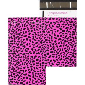 Inspired Mailers - Poly Mailers 6x9-100 Pack - Hot Pink Cheetah Print - Small Shipping Bags - 6x9 Polymailers - 6x9 Poly Mailer Bags - Shipping Mailers - 6x9 Mailers