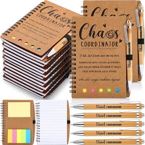 20 Sets Employee Appreciation Day Gifts Bulk Spiral Notebook Journal with Sticky Notepad Index Tabs Thank You Gifts with Bamboo Pen Bulk for Coworker Teacher(Team Appreciation)