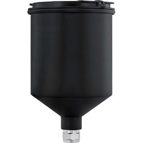 Master Elite 600ml Black Aluminum Gravity Feed Spray Paint Gun Cup with Drip-Free Plastic Push-On Lid - Cup Fits All Master Elite PRO-44 & PRO-88 Series HVLP Spray Guns