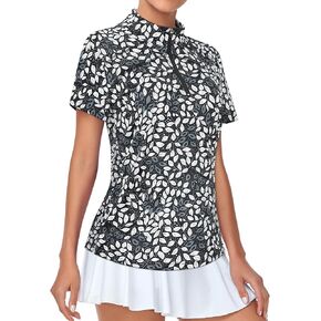 قمصان بولو جولف للسيدات من Tanst Sky بأكمام قصيرة وربع سحاب وياقة، ملابس ماصة للرطوبة للتمارين الرياضية in Kuwait